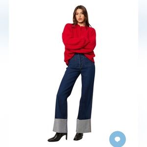 ROLlA’S New With Tag SAILOR LONG High Rise Wide Leg Cuffs Womens Riley Blue 30